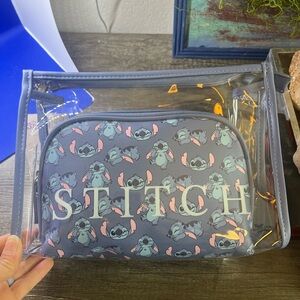 Stitch Cosmetic Bag with Clear Case